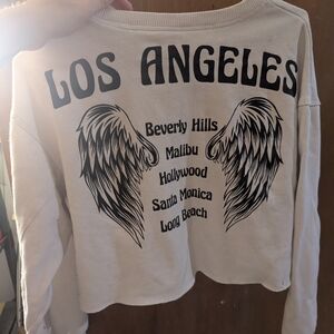 Los Angeles Graphic Sweatshirt Style Crop Top